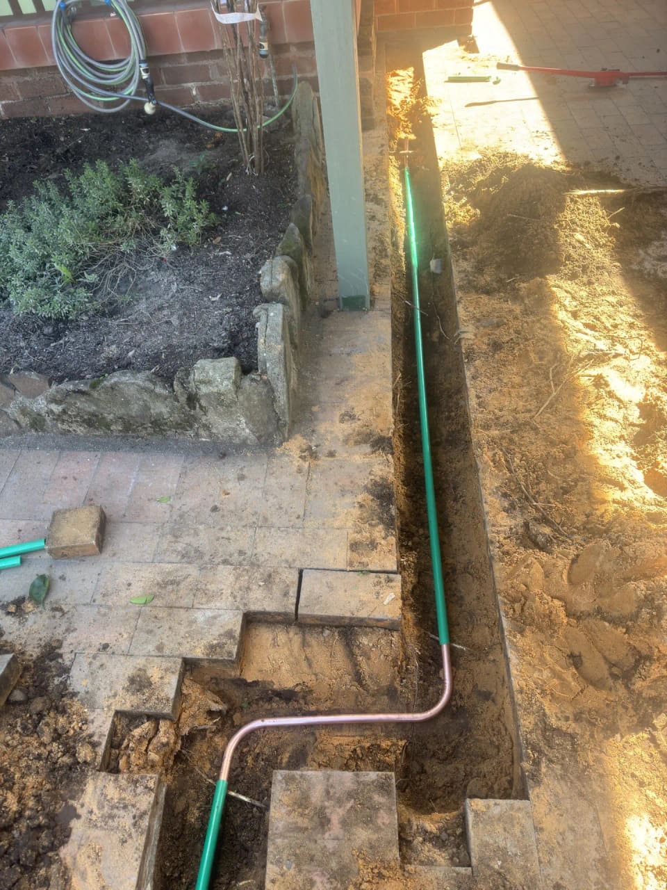 Gas service relocation · Berala — gas service trench
